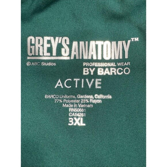 Grey's Anatomy Barco Active Scrub Pants Bottoms 3 Pocket Womens 3X Green NEW - Picture 10 of 10